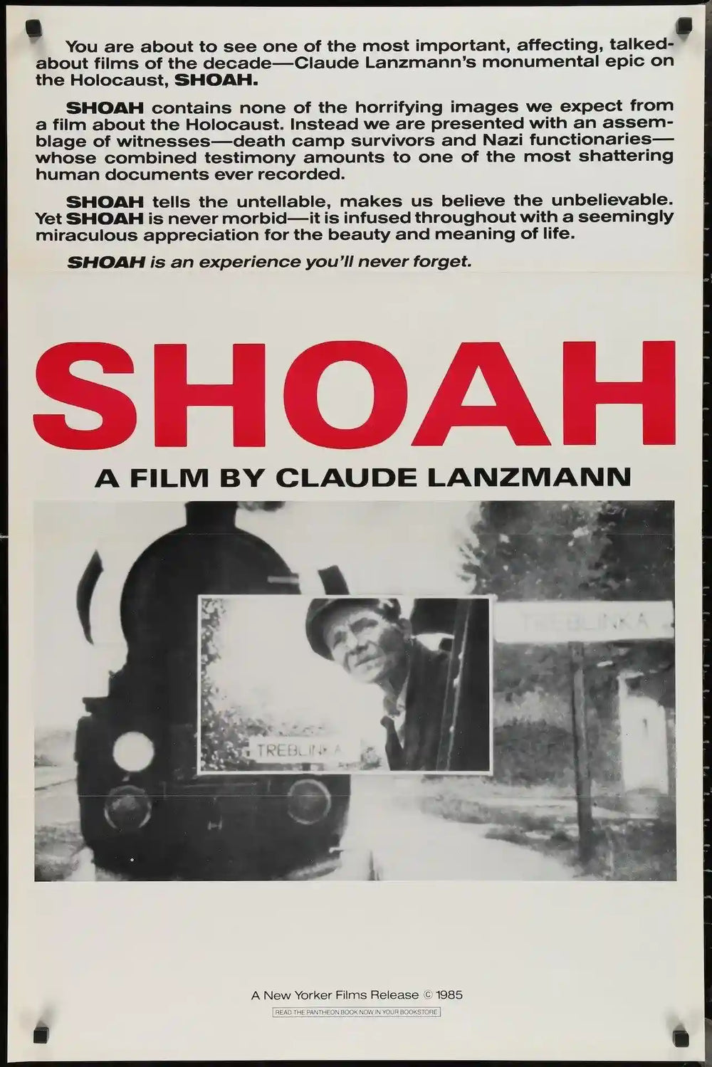 Shoah Original Vintage Movie Poster