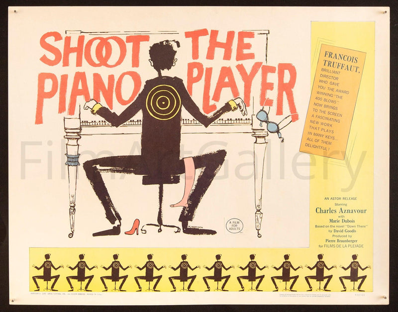 Shoot the Piano Player (Tirez Sur Le Pianiste) Half sheet (22x28) Original Vintage Movie Poster