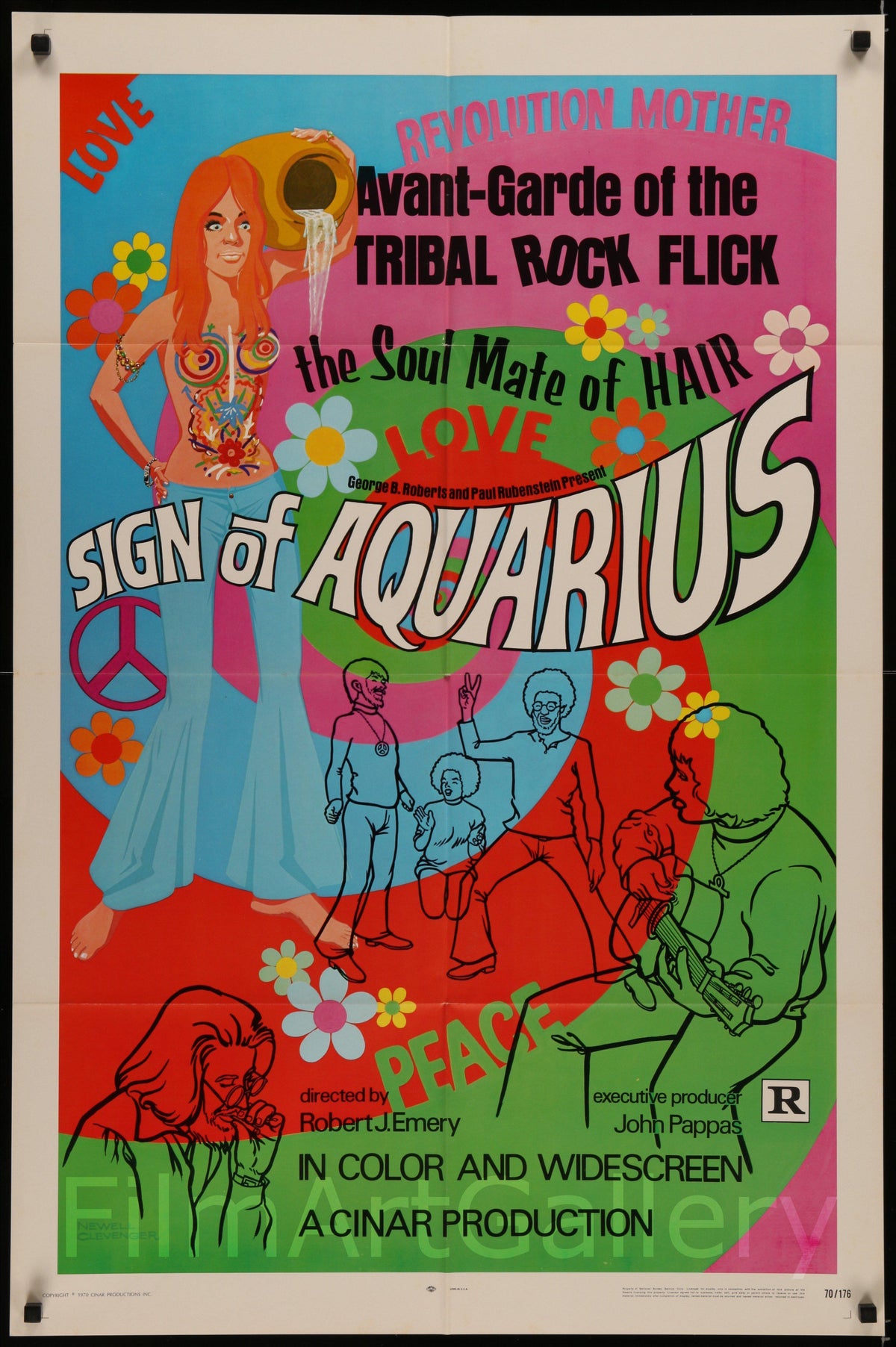 Sign of Aquarius Original Vintage Movie Poster