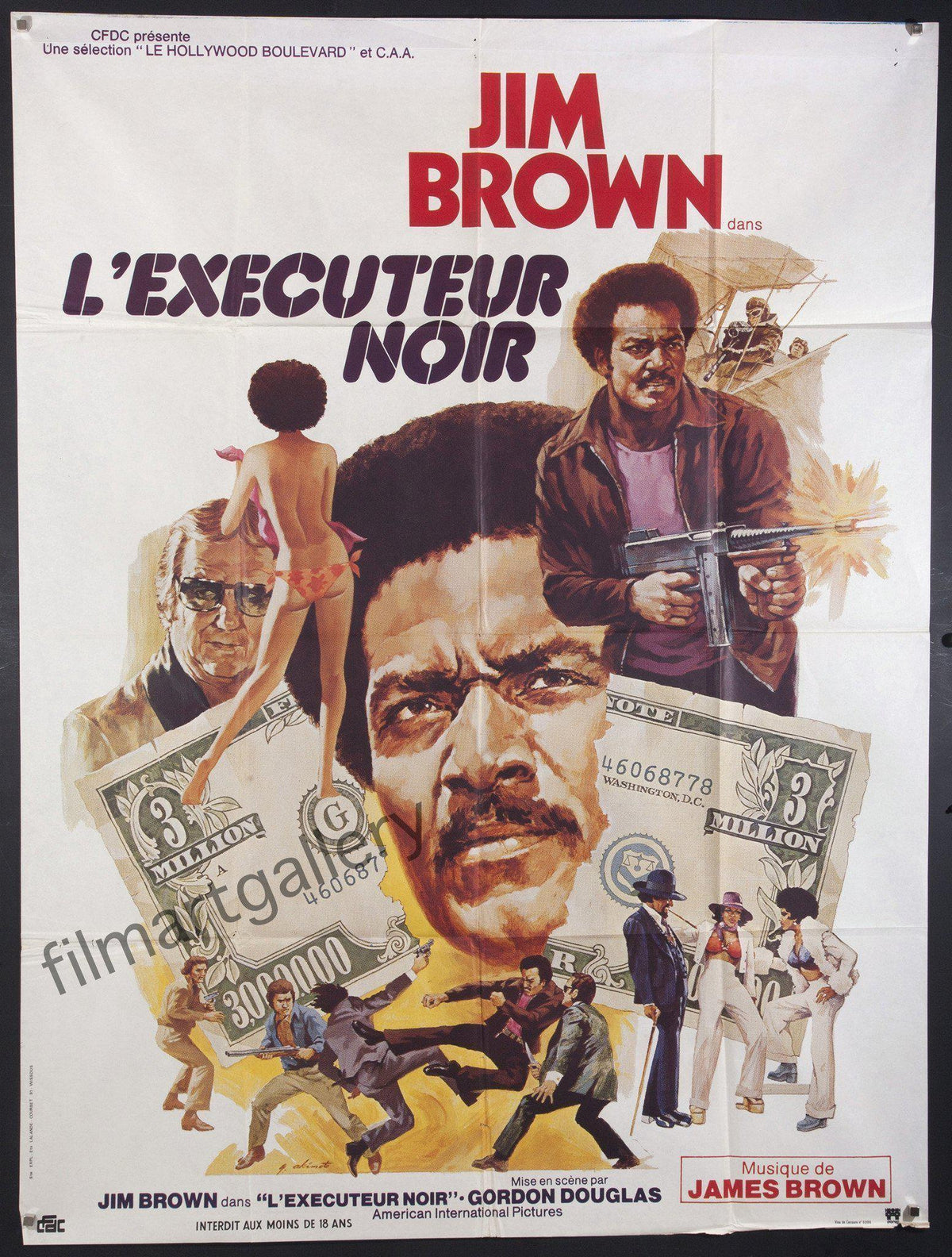 Slaughter&#39;s Big Rip-Off (L&#39;Executeur Noir) French 1 panel (47x63) Original Vintage Movie Poster