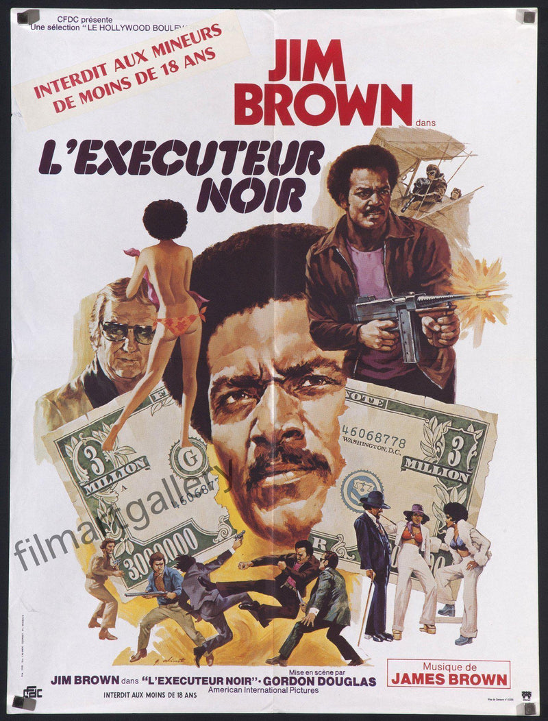 Slaughter's Big Rip-Off (L'Executeur Noir) French small (23x32) Original Vintage Movie Poster