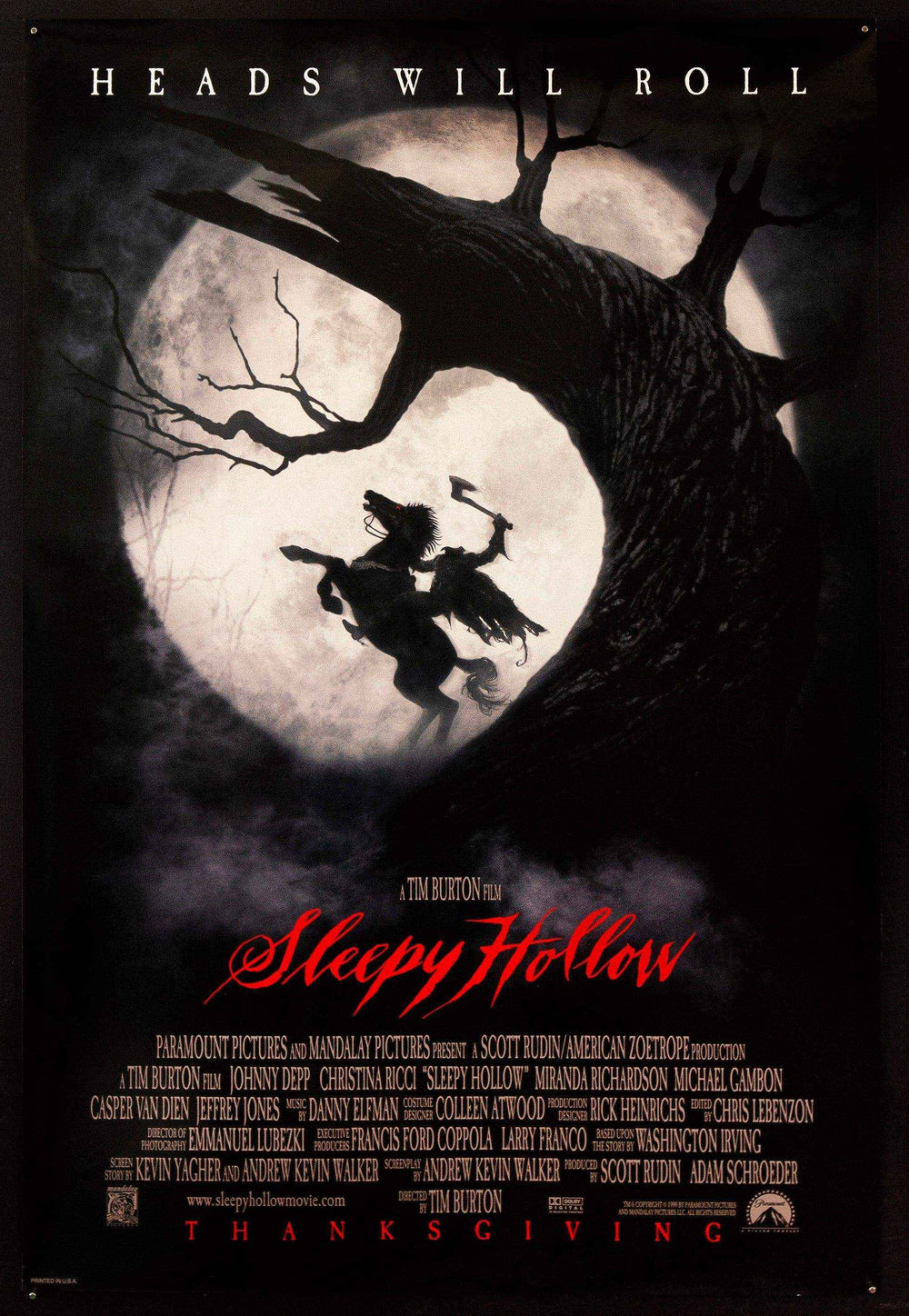 Sleepy Hollow Original Vintage Movie Poster