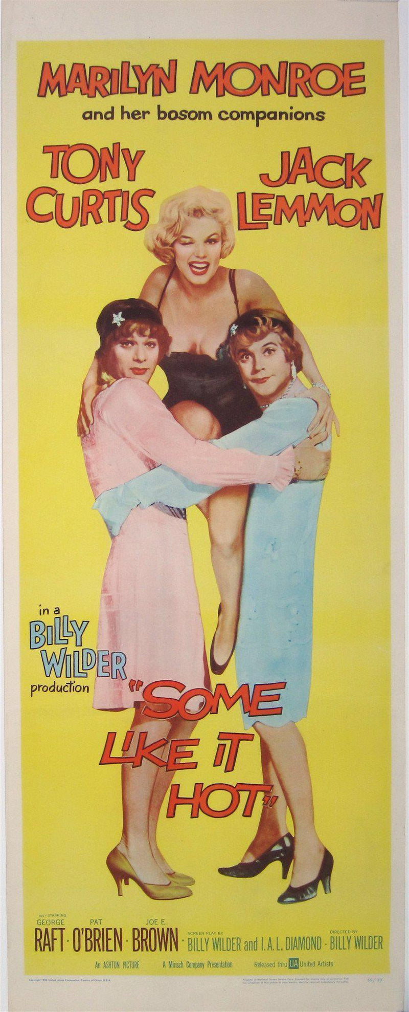 Some Like It Hot Insert (14x36) Original Vintage Movie Poster