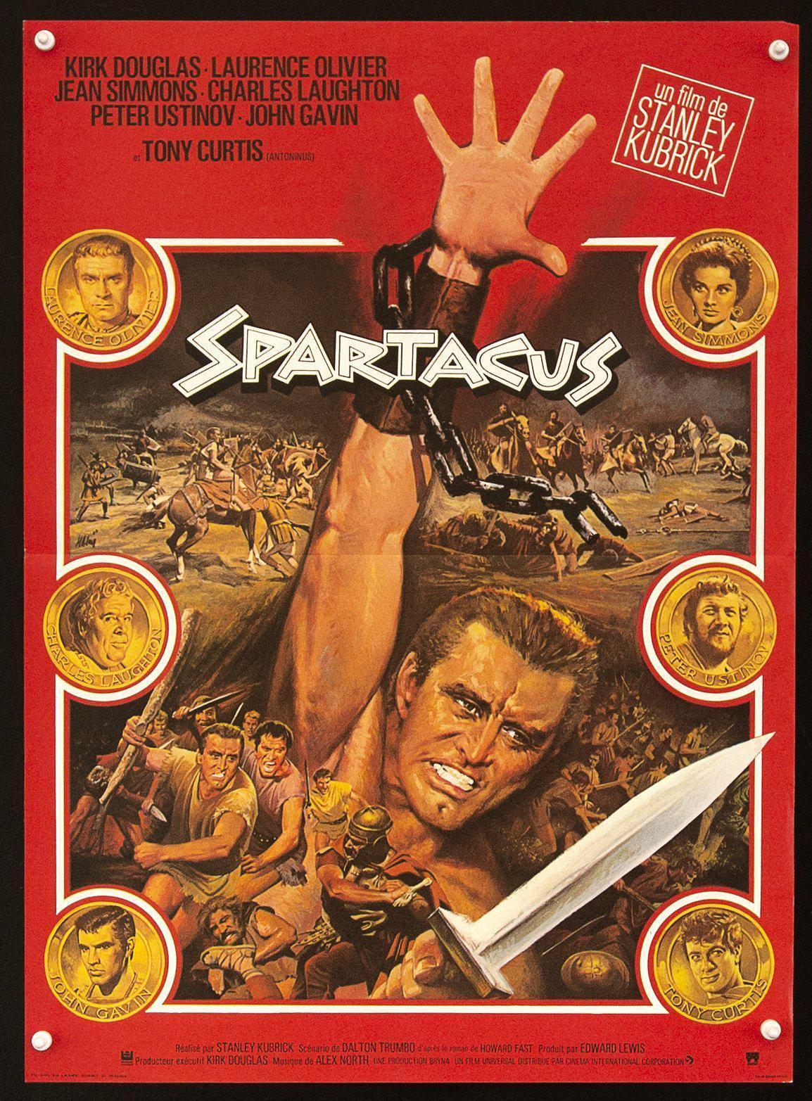 Spartacus Movie Poster 1970's RI French Mini (16x23)