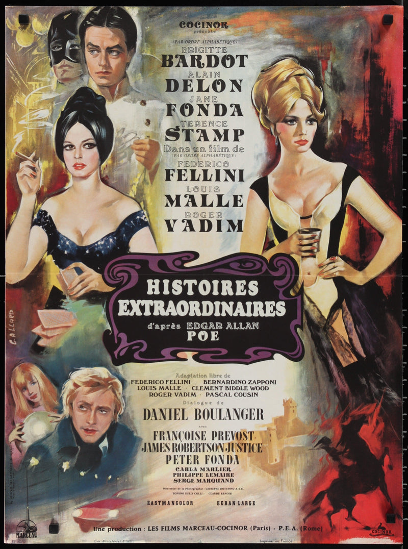 Spirits of the Dead (Histoires Extraordinaires) French small (23x32) Original Vintage Movie Poster