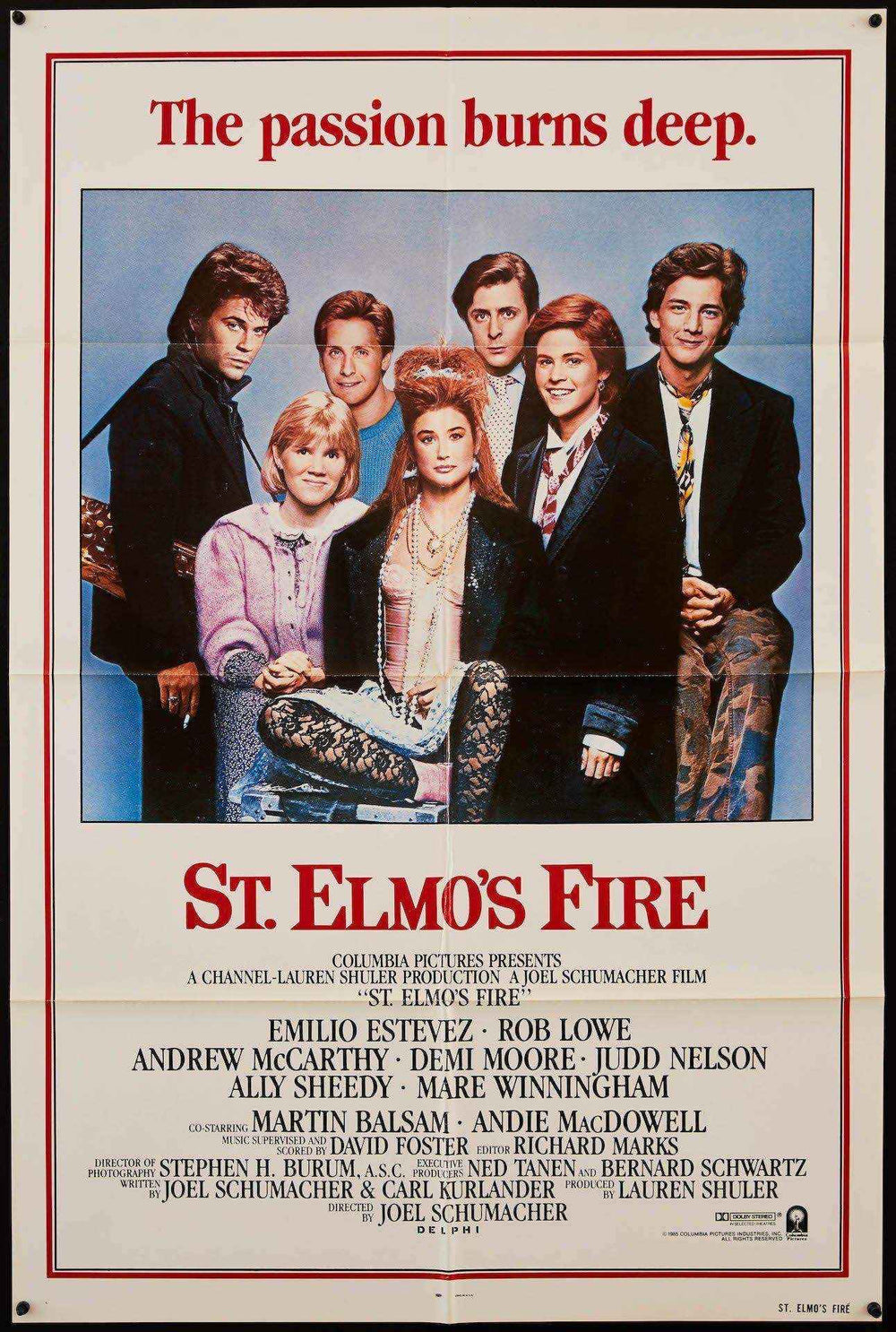 St. Elmo's Fire Original Vintage Movie Poster