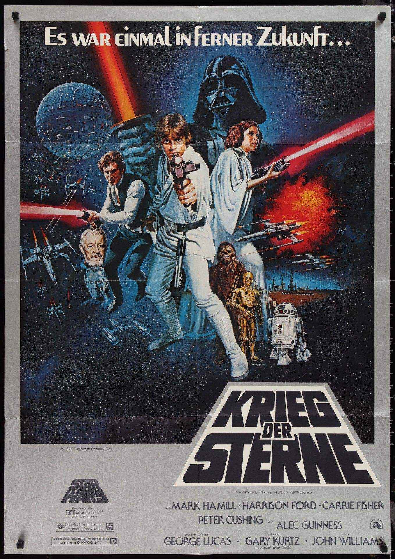 1977 スターウォーズ ドイツ版 ビンテージ ポスター 当時物 アンティーク Star Wars Movie Poster 1977 German A0 (33x46)
