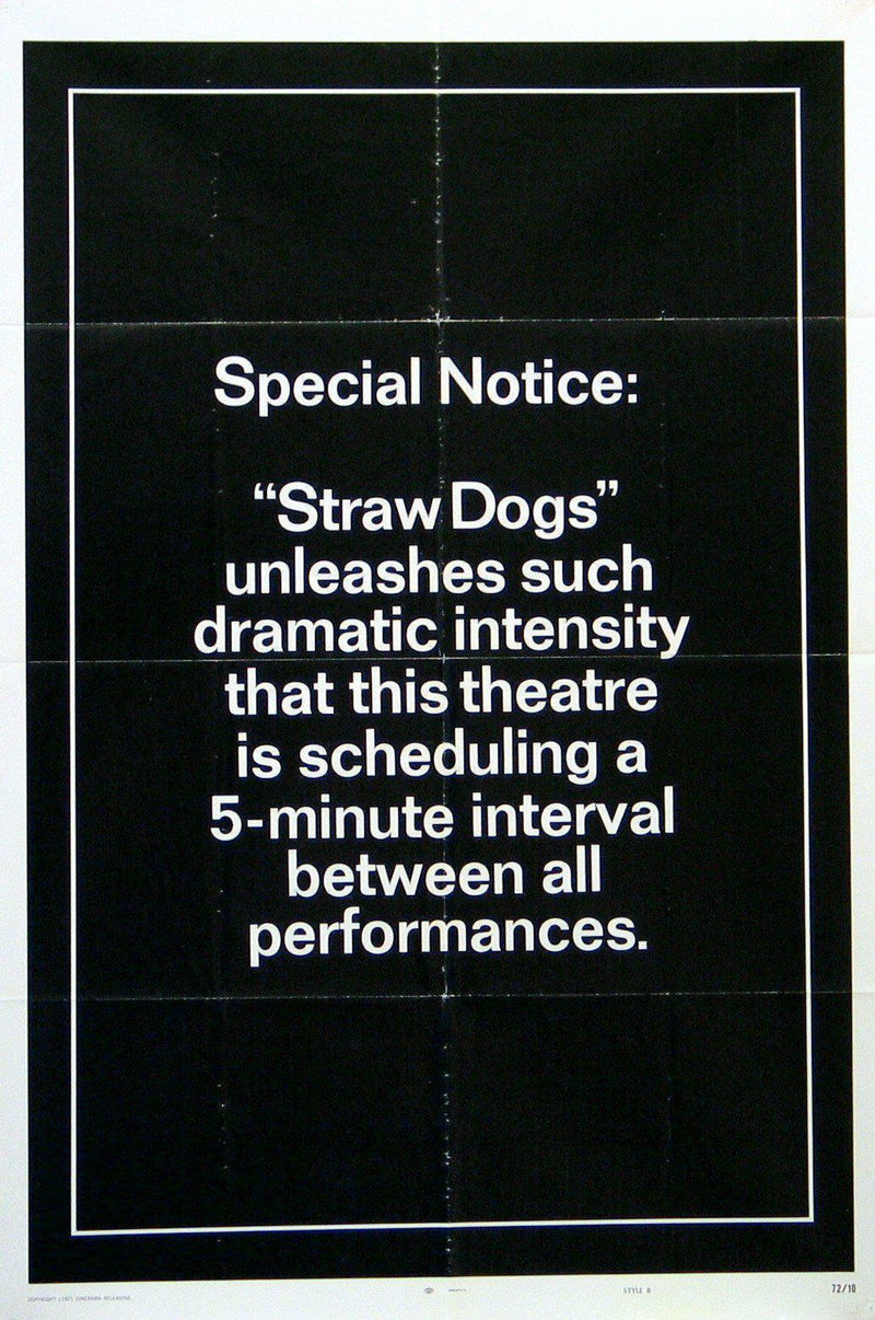 Straw Dogs 1 Sheet (27x41) Original Vintage Movie Poster