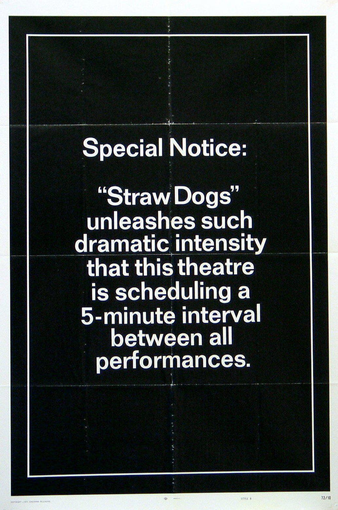 Straw Dogs Original Vintage Movie Poster