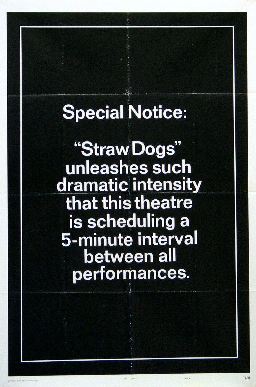 Straw Dogs Original Vintage Movie Poster