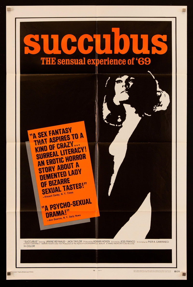 Succubus 1 Sheet (27x41) Original Vintage Movie Poster