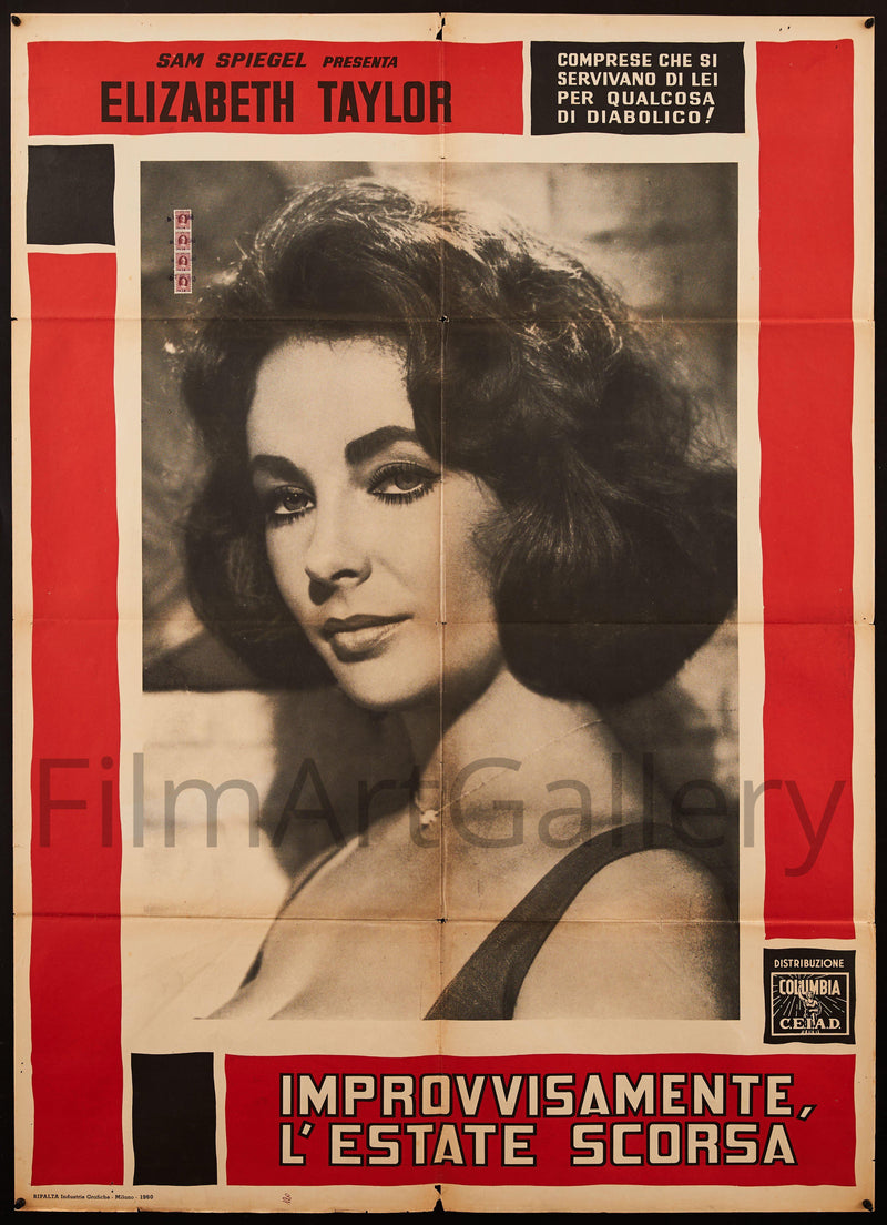 Suddenly, Last Summer Italian 2 Foglio (39x55) Original Vintage Movie Poster