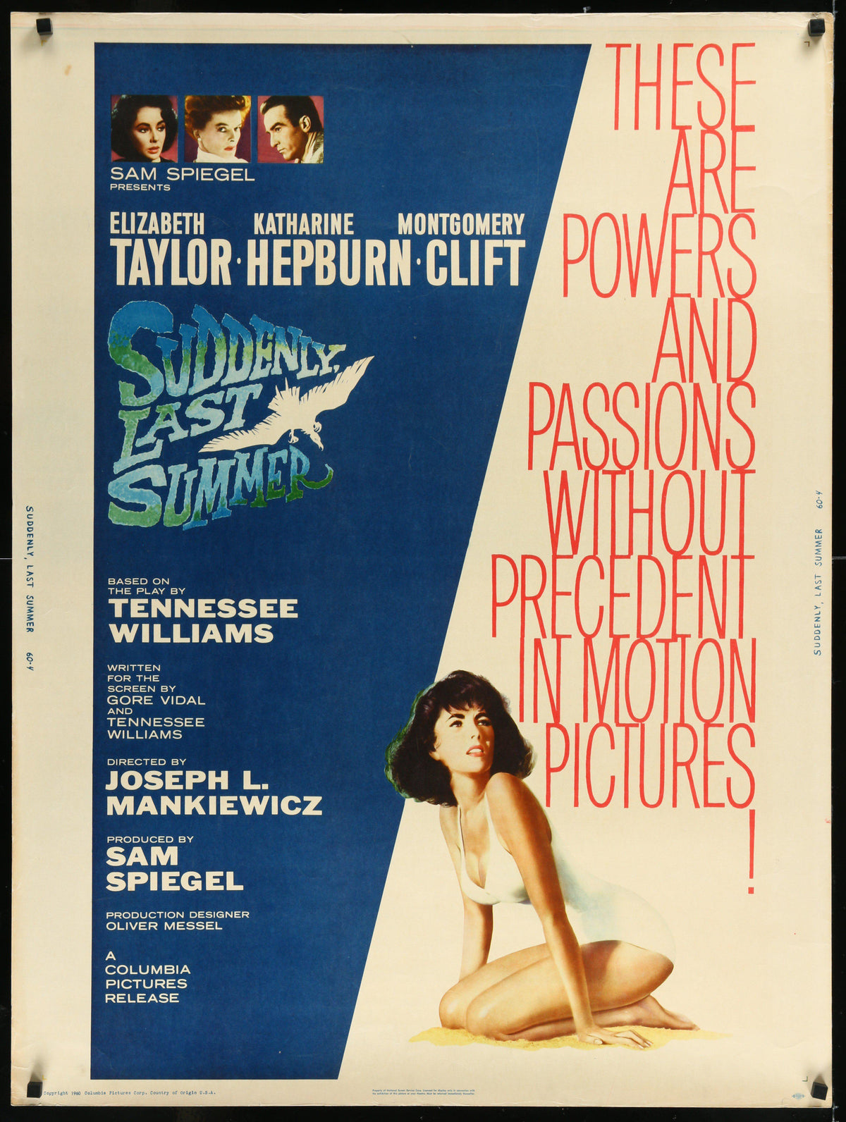 Suddenly, Last Summer Original Vintage Movie Poster