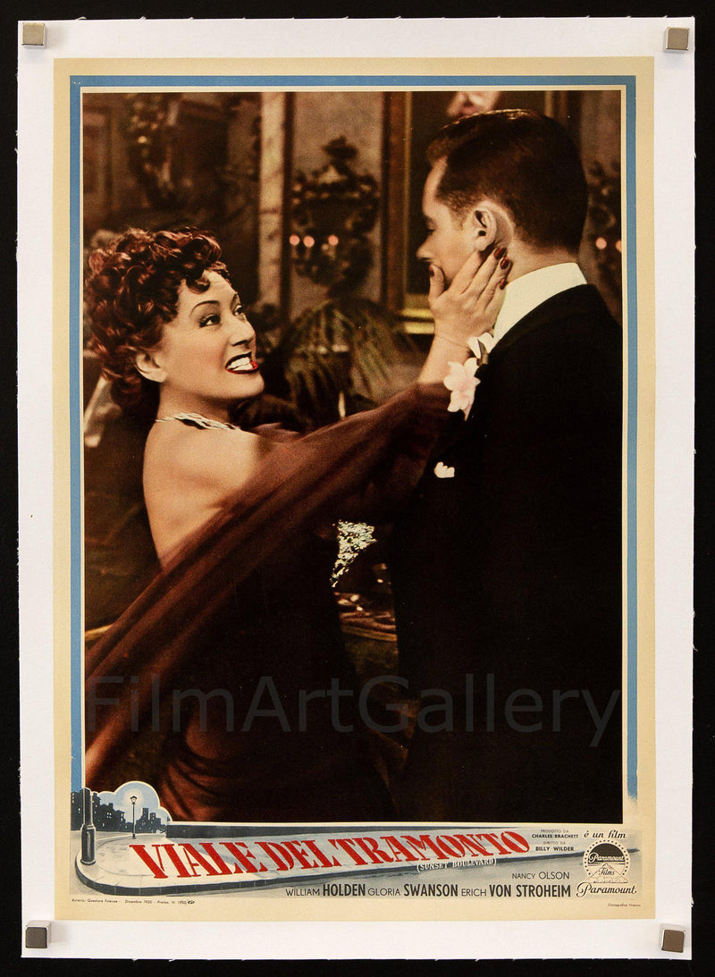 Sunset Boulevard Italian Photobusta (13x19) Original Vintage Movie Poster
