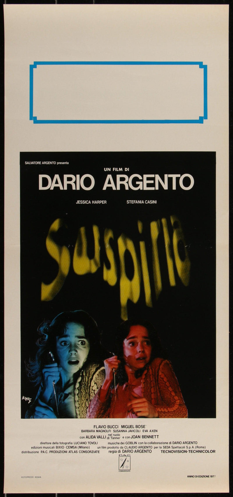 Suspiria Italian Locandina (13x28) Original Vintage Movie Poster