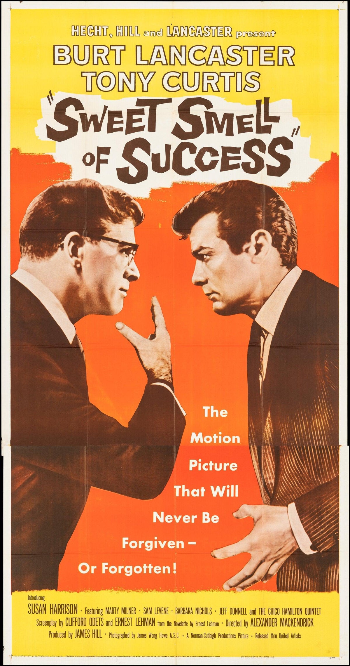 Sweet Smell of Success 3 Sheet (41x81) Original Vintage Movie Poster