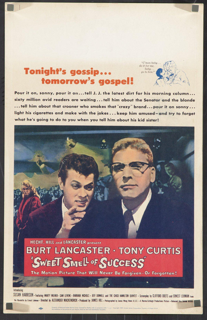 Sweet Smell of Success Window Card (14x22) Original Vintage Movie Poster