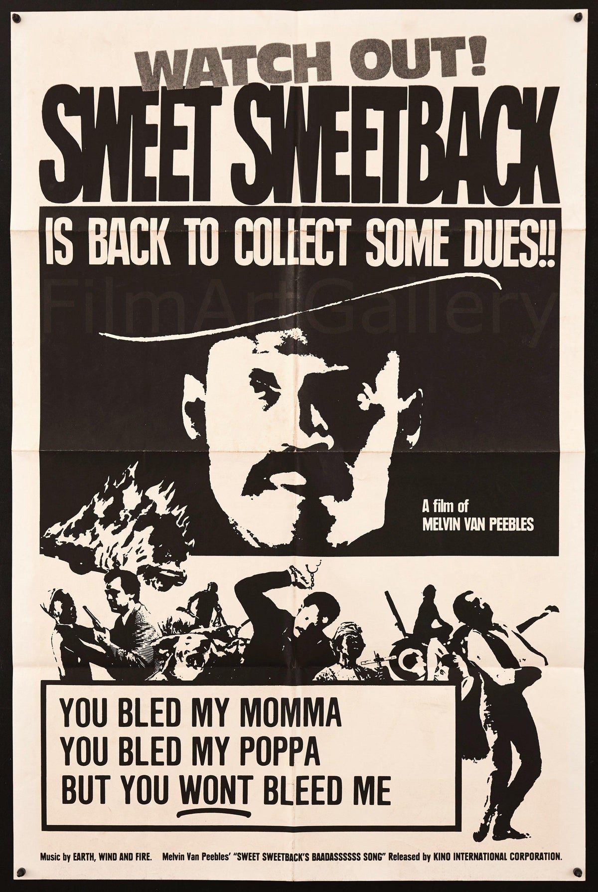 Sweet Sweetback&#39;s Baadasssss Song Original Vintage Movie Poster