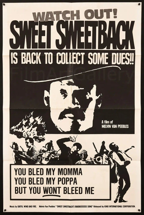 Sweet Sweetback's Baadasssss Song Original Vintage Movie Poster