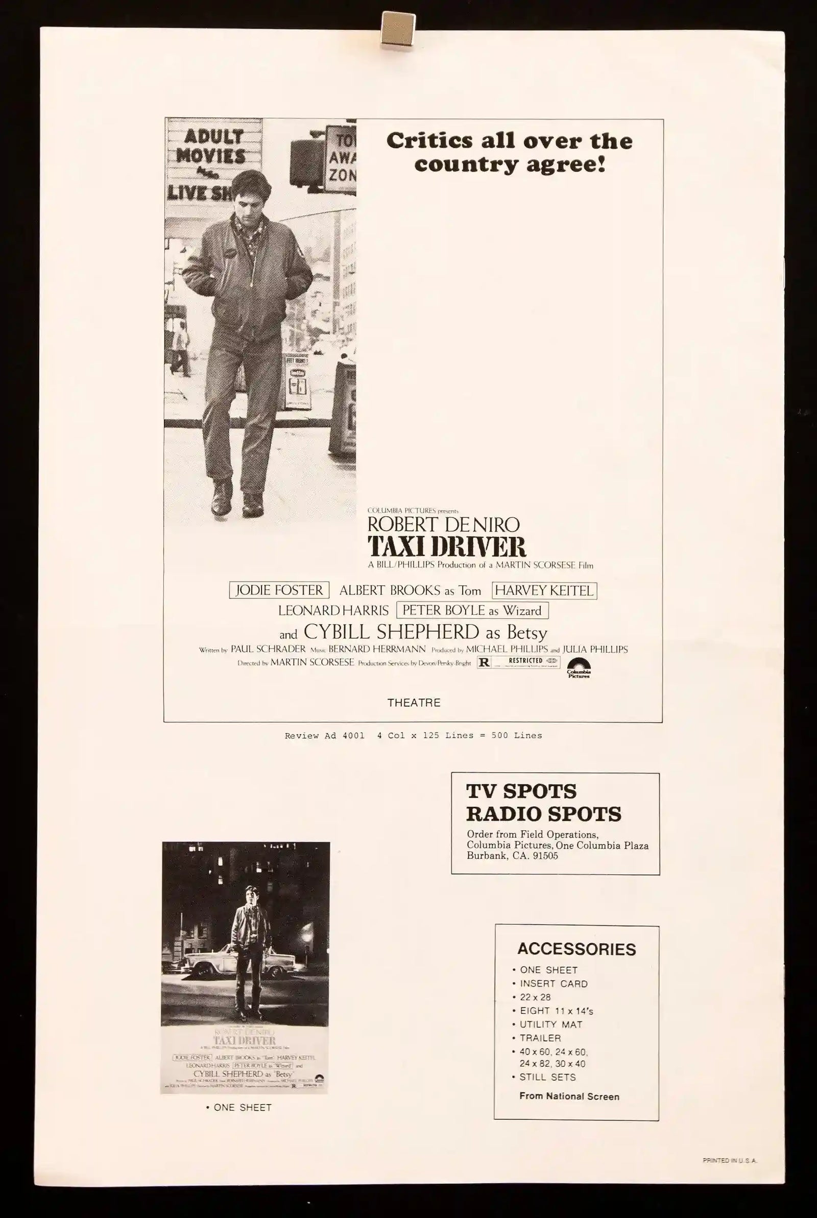 Taxi Driver Original Vintage Movie Poster