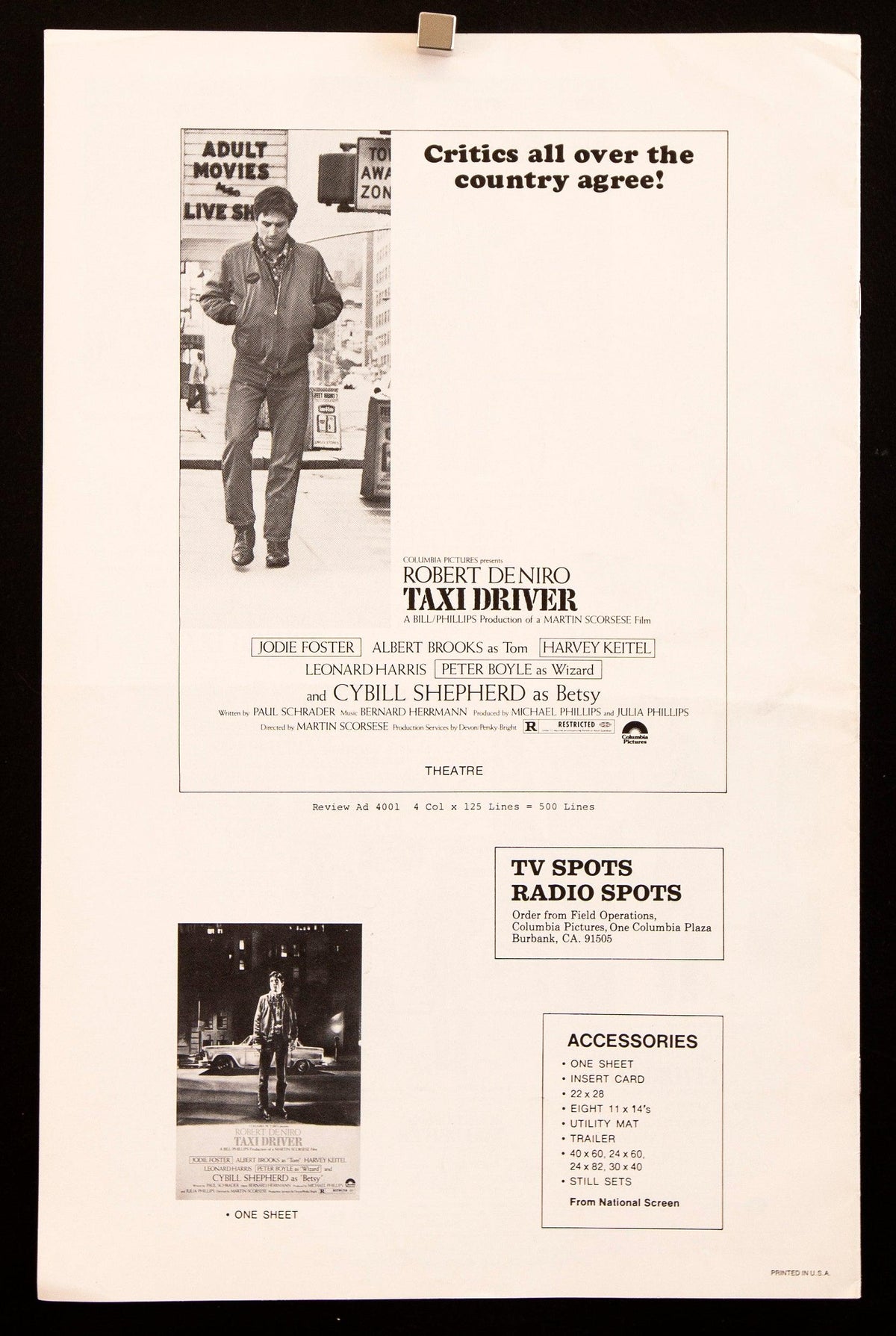 Taxi Driver Original Vintage Movie Poster