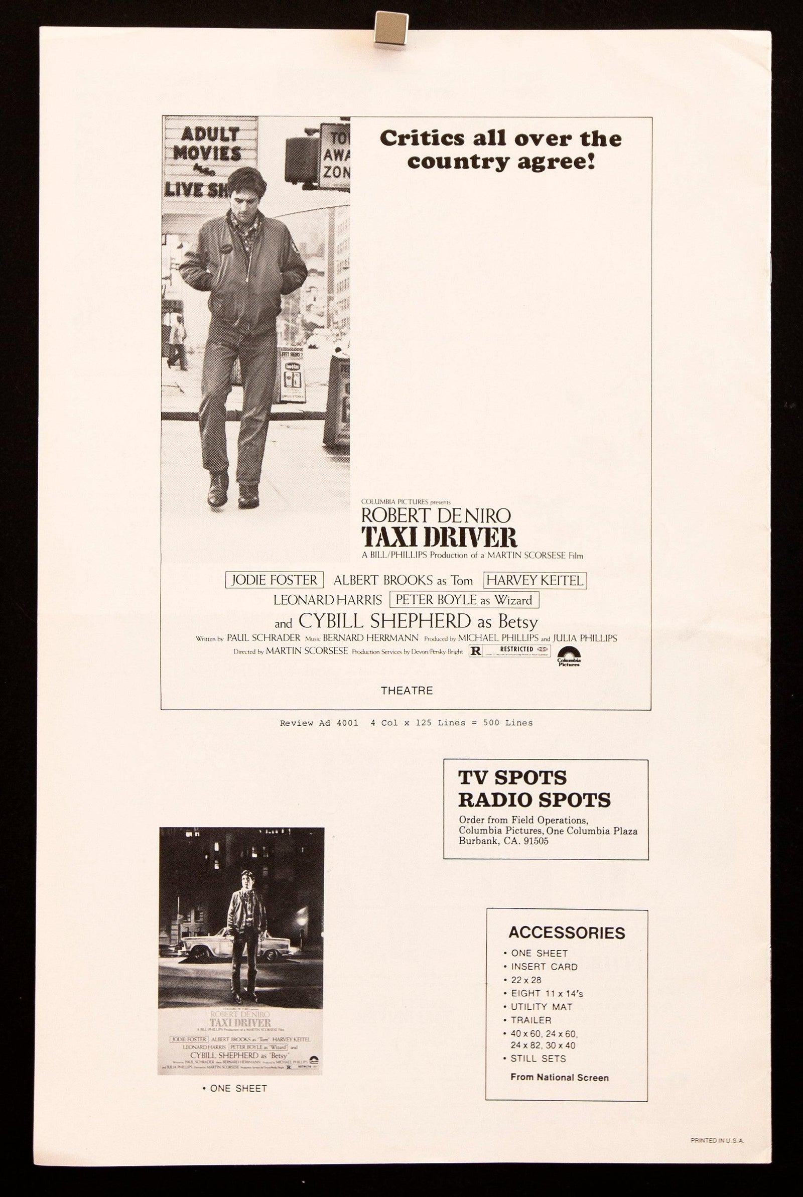 Taxi Driver Original Vintage Movie Poster