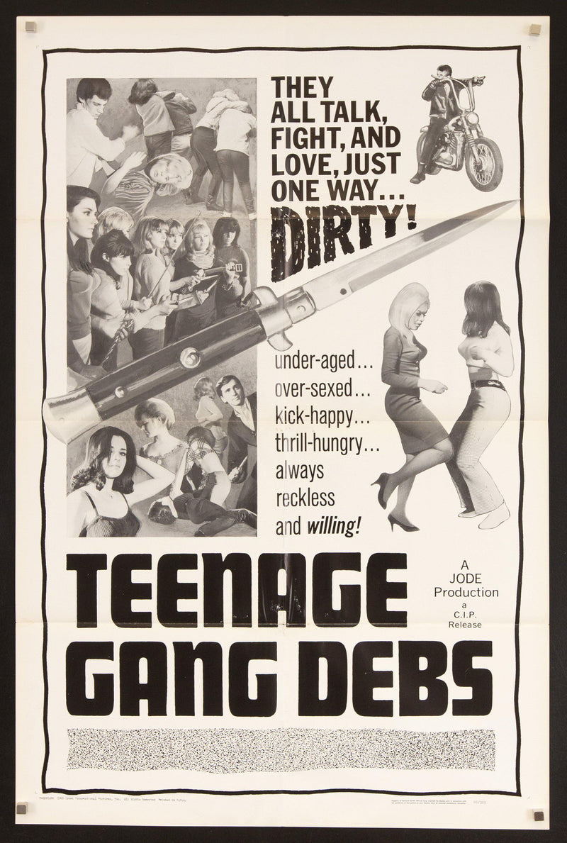 Teenage Gang Debs 1 Sheet (27x41) Original Vintage Movie Poster