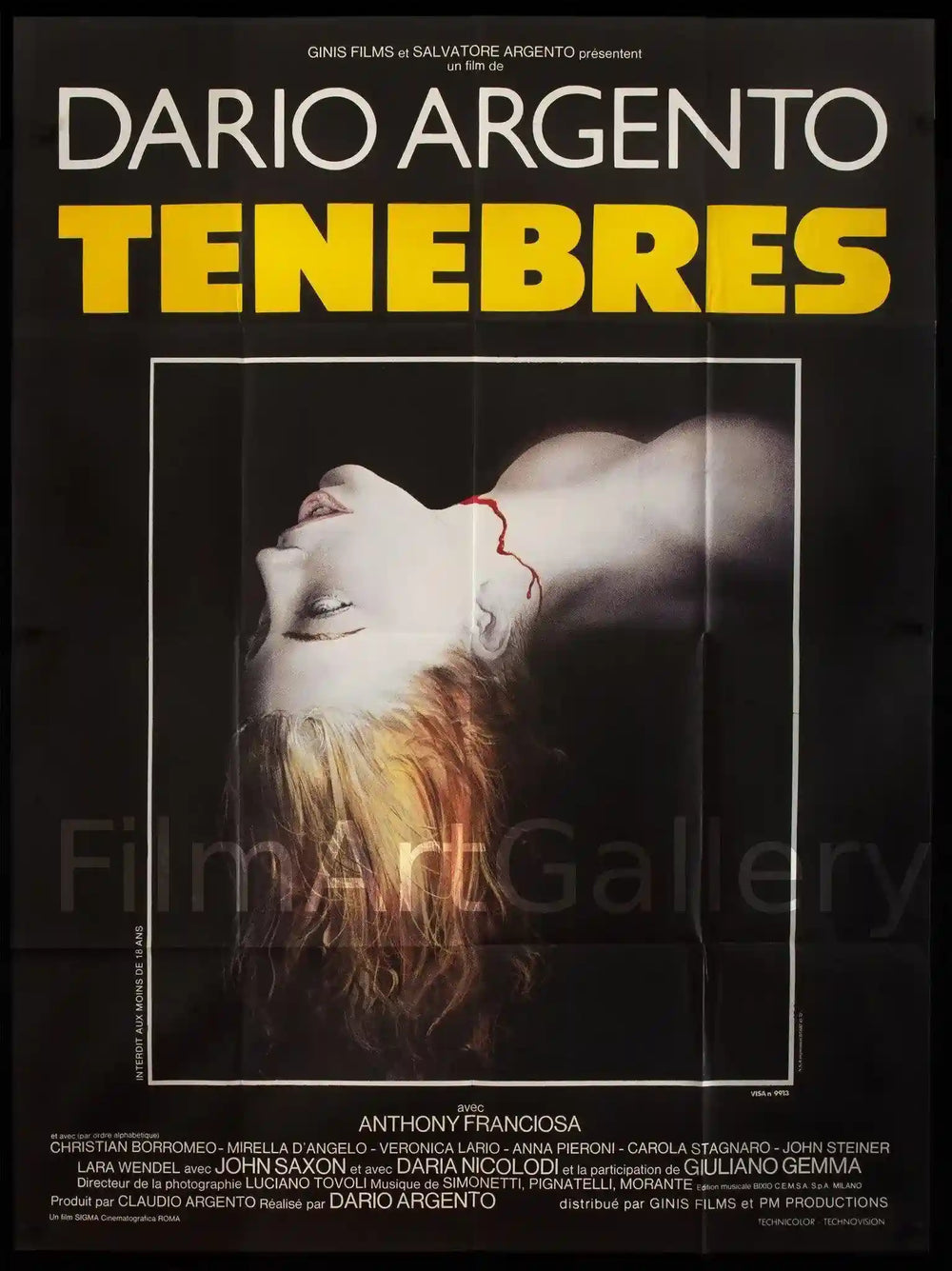 Tenebres (Tenebre) Original Vintage Movie Poster