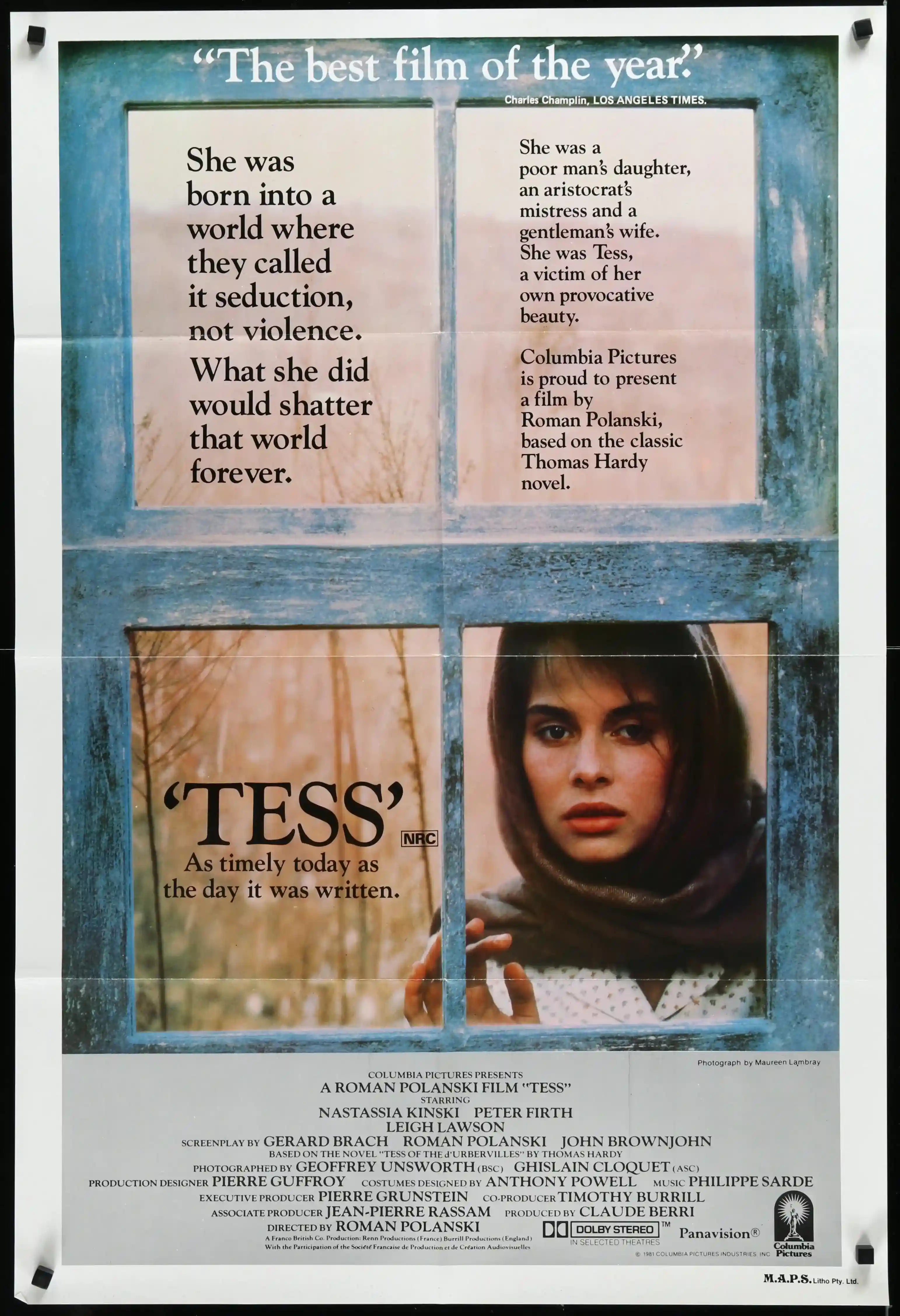 Tess Movie Poster 1980 1 Sheet 27x41 Tess Movie Poster 1980 1 Sheet 27x41