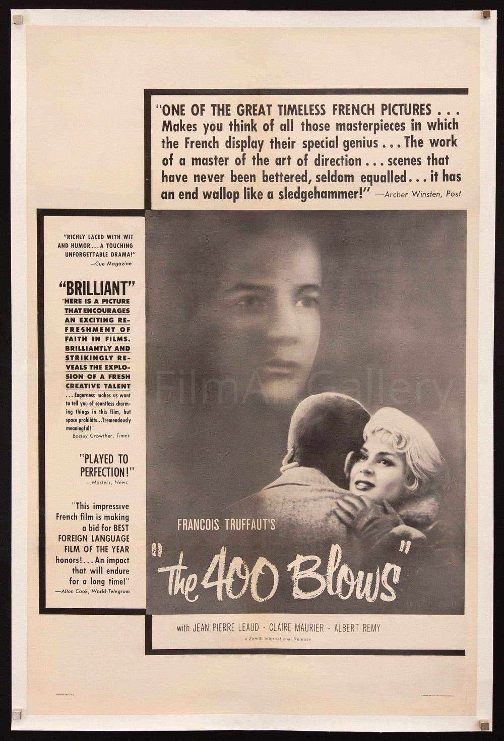 The 400 Blows (Les Quatre Cents Coups) Original Vintage Movie Poster