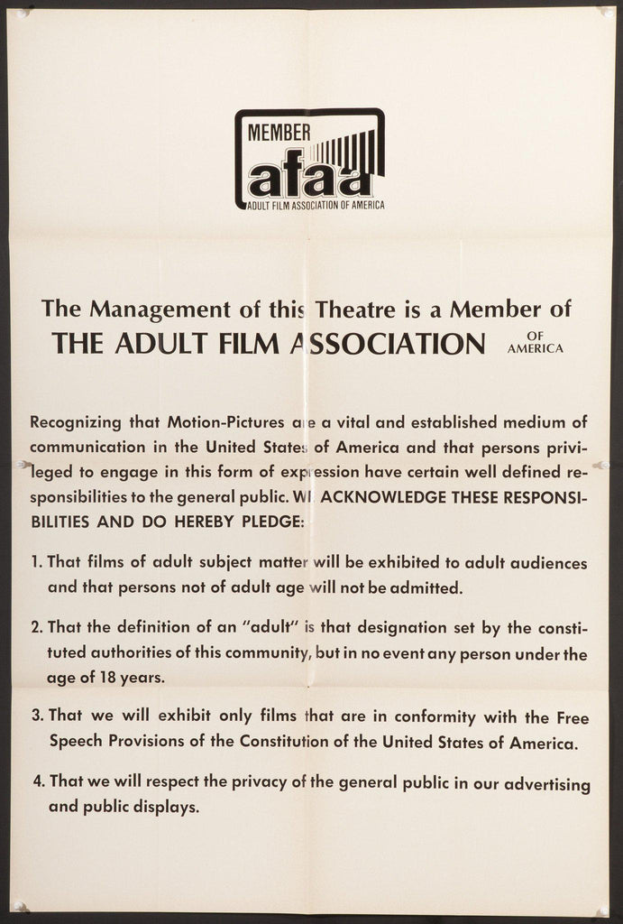 The Adult Film Association Original Vintage Movie Poster