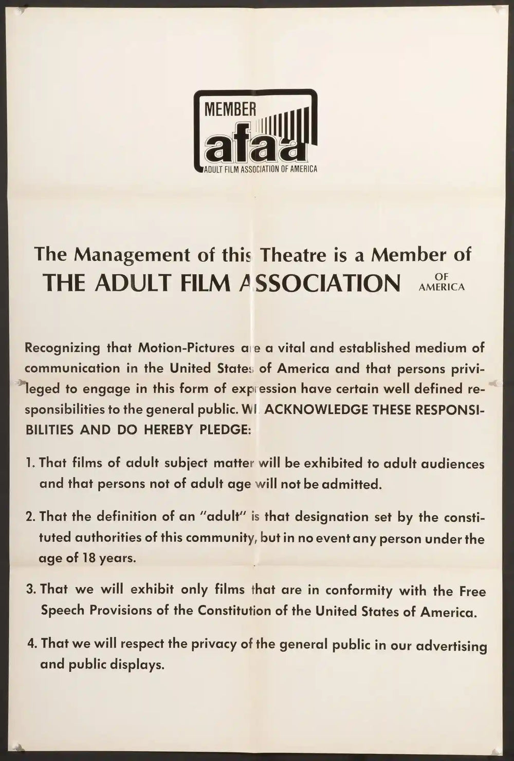 The Adult Film Association Original Vintage Movie Poster