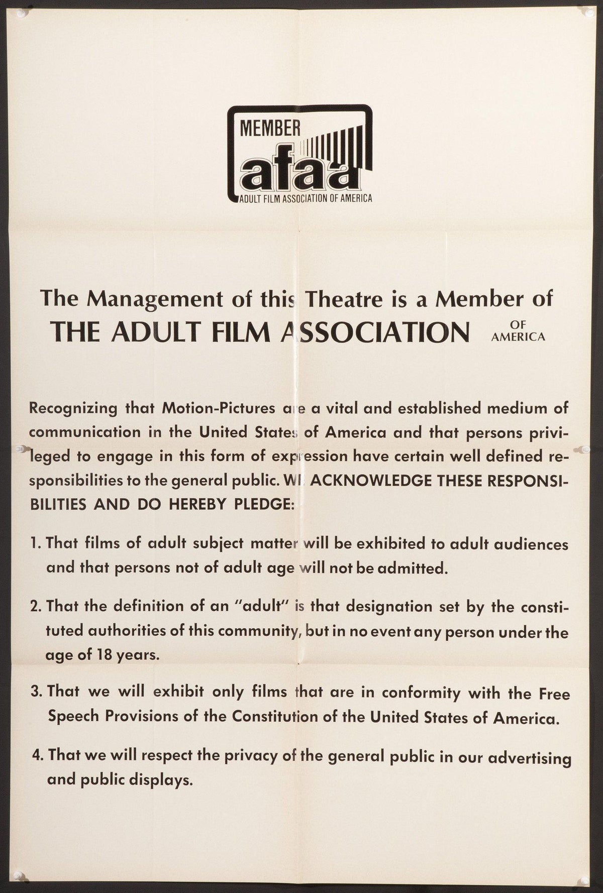 The Adult Film Association Original Vintage Movie Poster