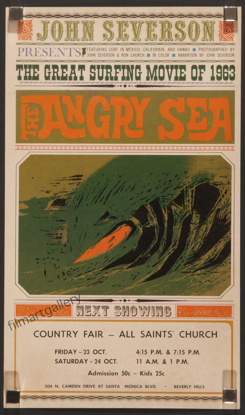 The Angry Sea 8.5x14 Original Vintage Movie Poster