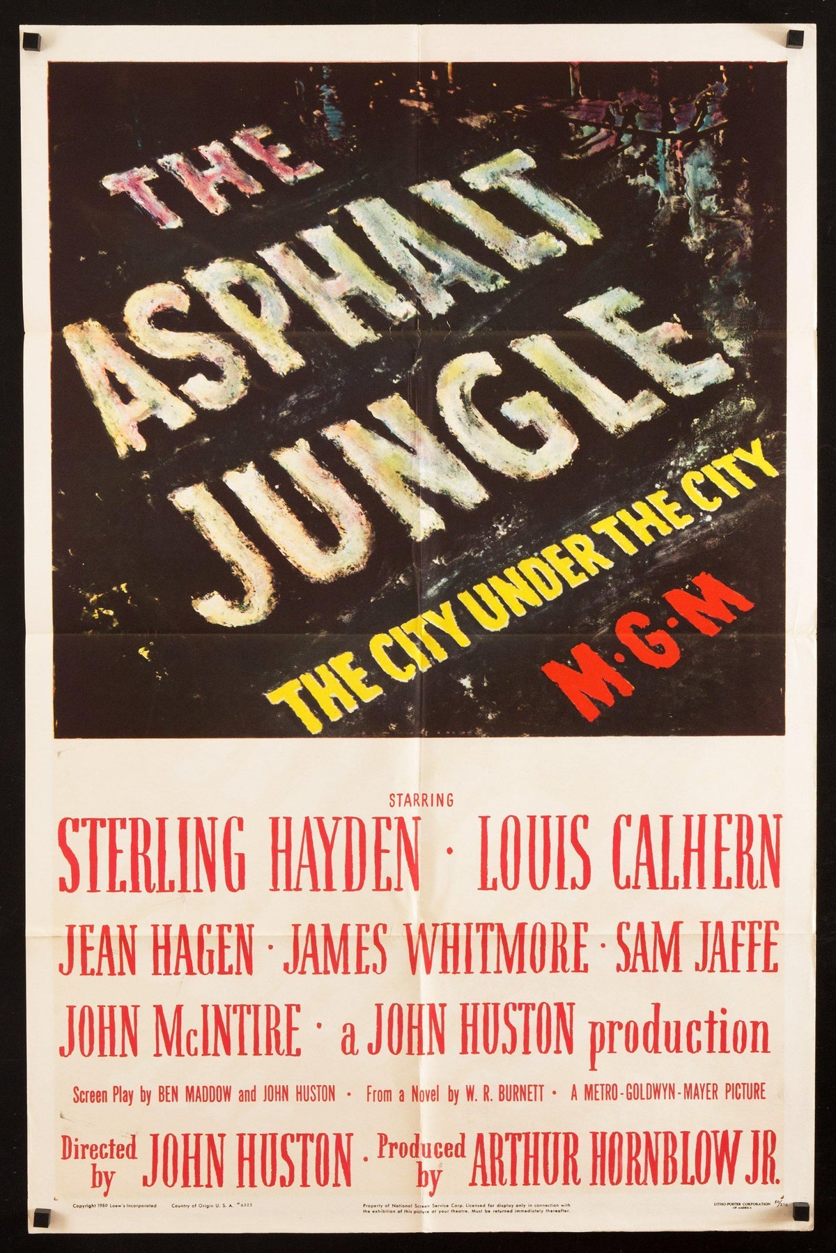The Asphalt Jungle Original Vintage Movie Poster
