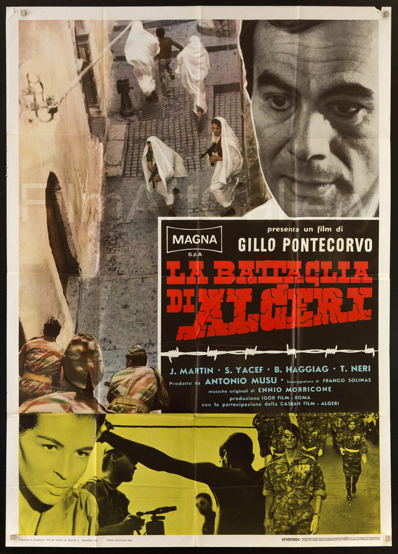 The Battle of Algiers (La Battaglia Di Algeri) Italian 2 Foglio (39x55) Original Vintage Movie Poster
