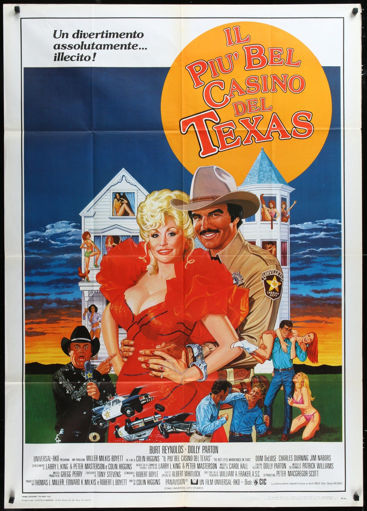 The Best Little Whorehouse in Texas Italian 2 Foglio (39x55) Original Vintage Movie Poster