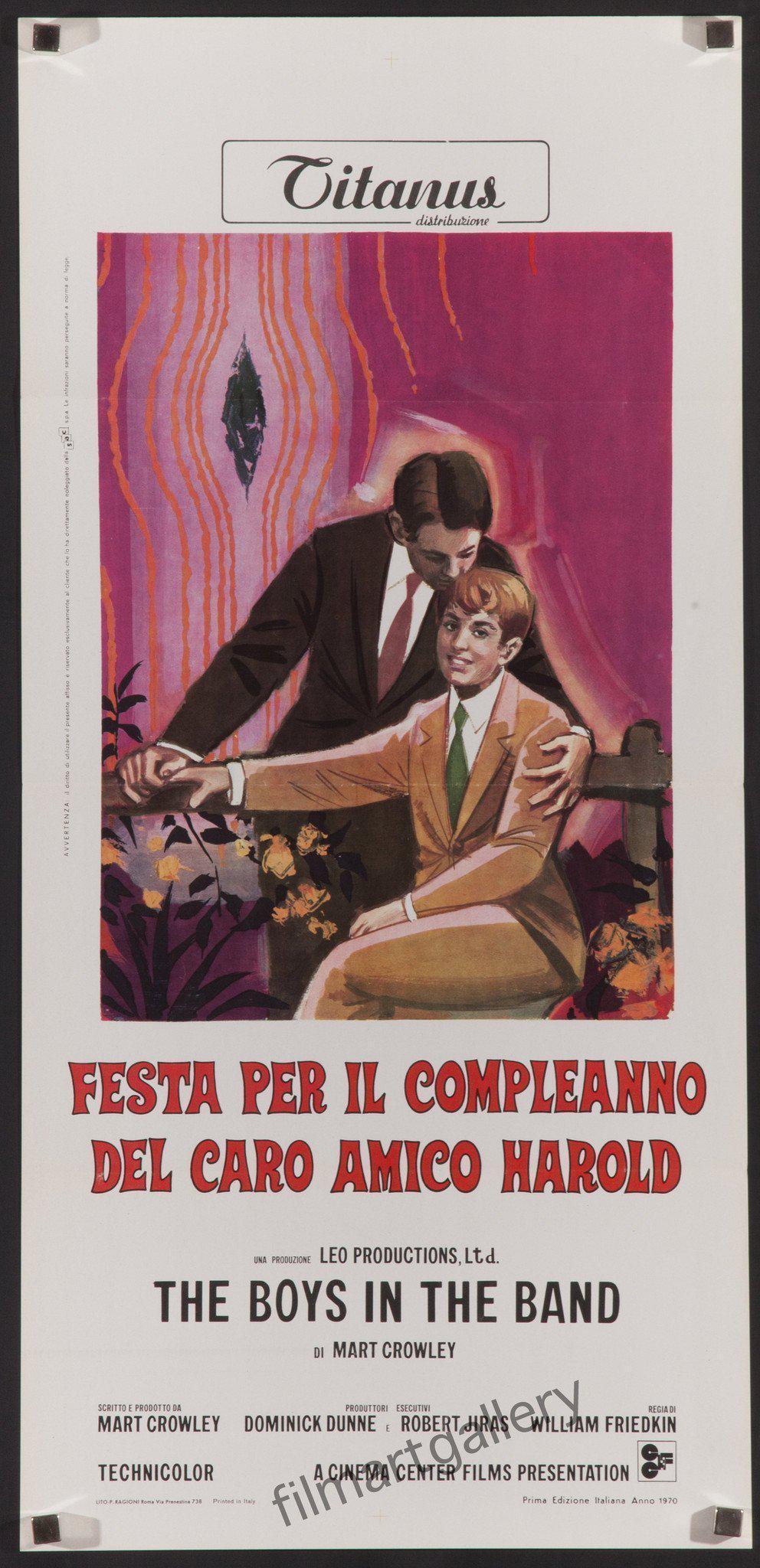 The Boys in the Band Movie Poster 1970 Italian Locandina (13x28), image size:992x2048