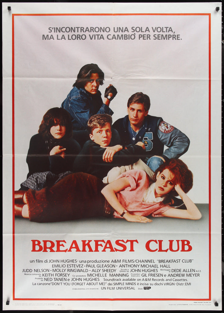 The Breakfast Club Italian 2 Foglio (39x55) Original Vintage Movie Poster