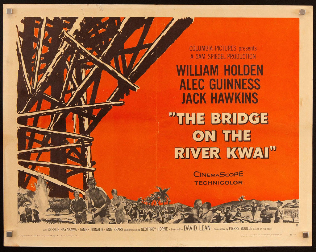 The Bridge On The River Kwai Half Sheet (22x28) Original Vintage Movie Poster