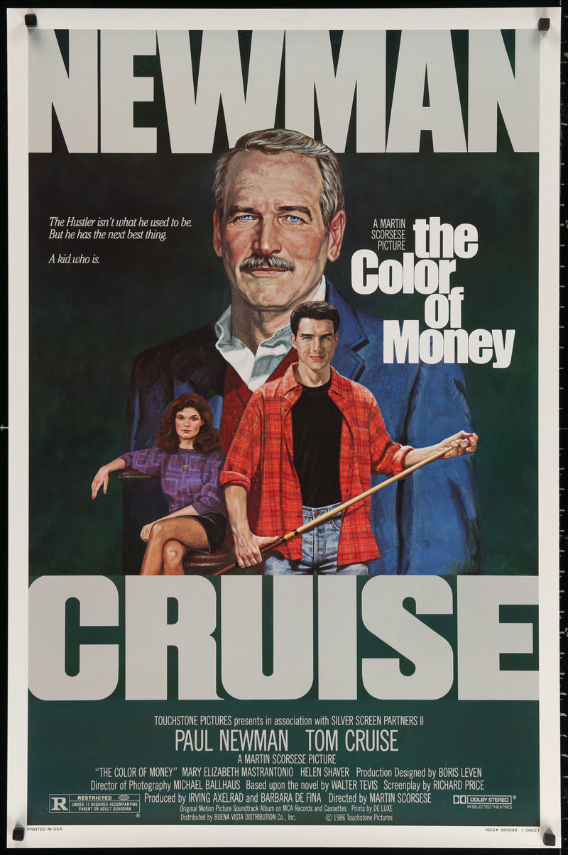 The Color of Money 1 Sheet (27x41) Original Vintage Movie Poster
