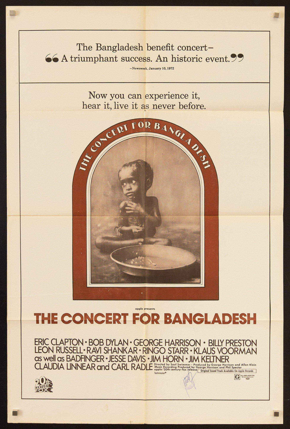 The Concert for Bangladesh Original Vintage Movie Poster