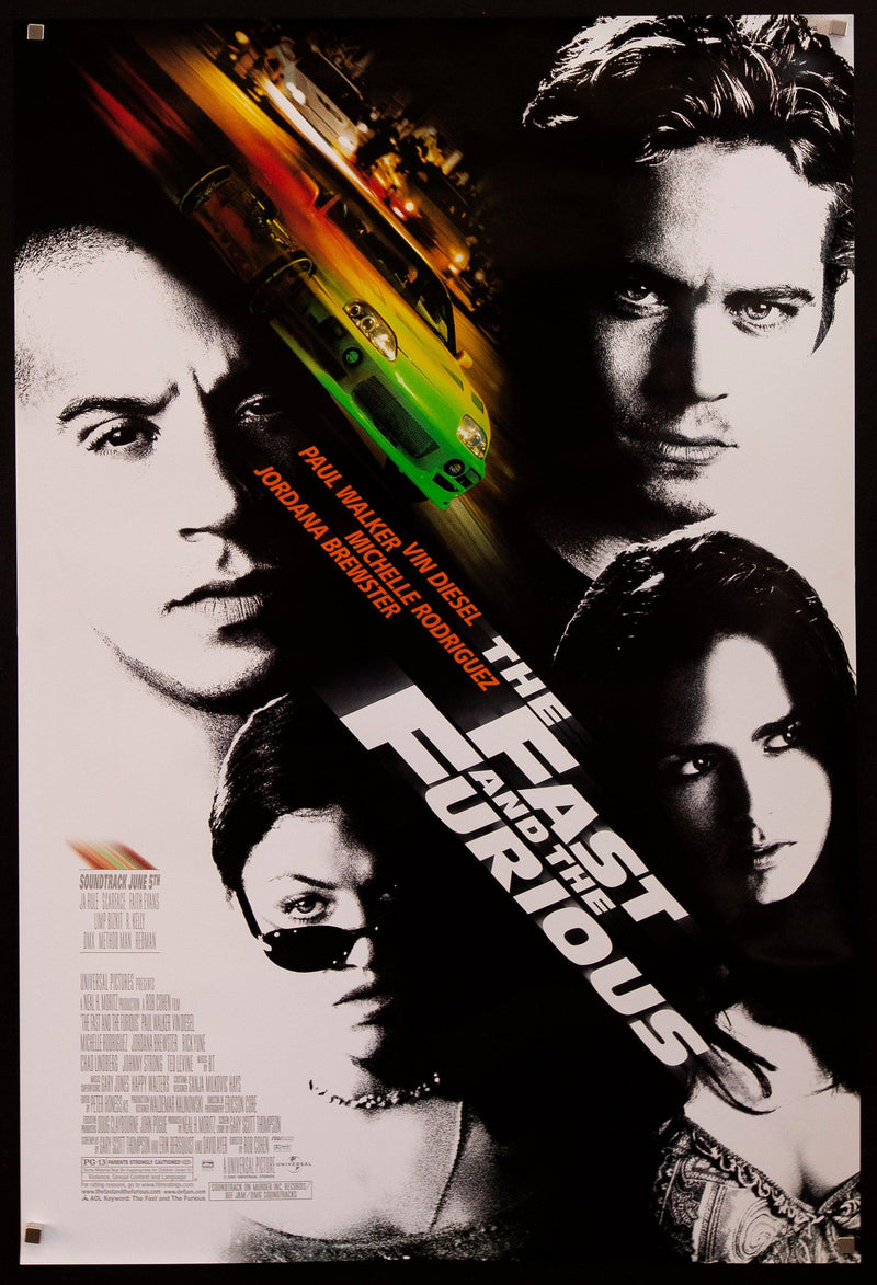 The Fast and the Furious 1 Sheet (27x41) Original Vintage Movie Poster