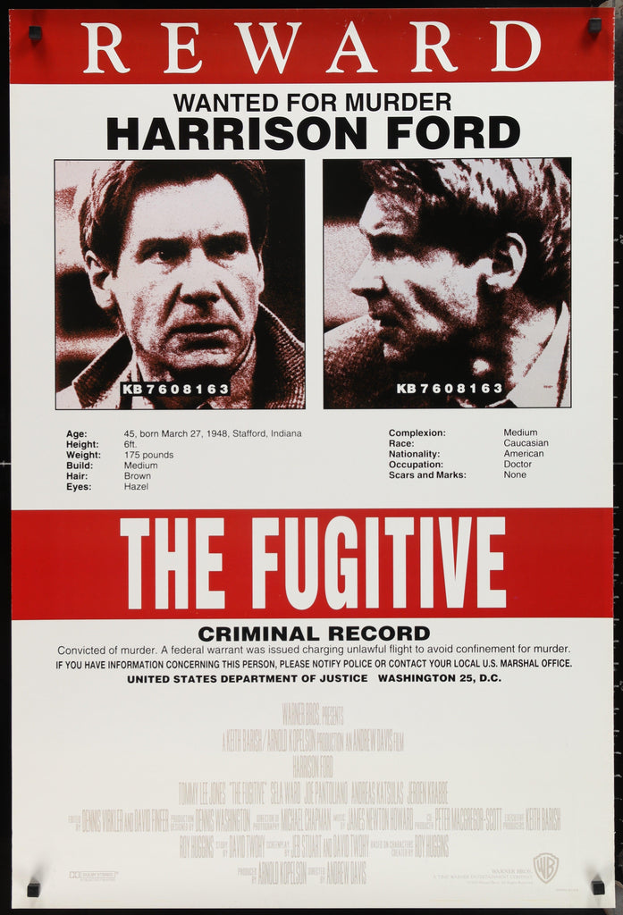 The Fugitive Original Vintage Movie Poster