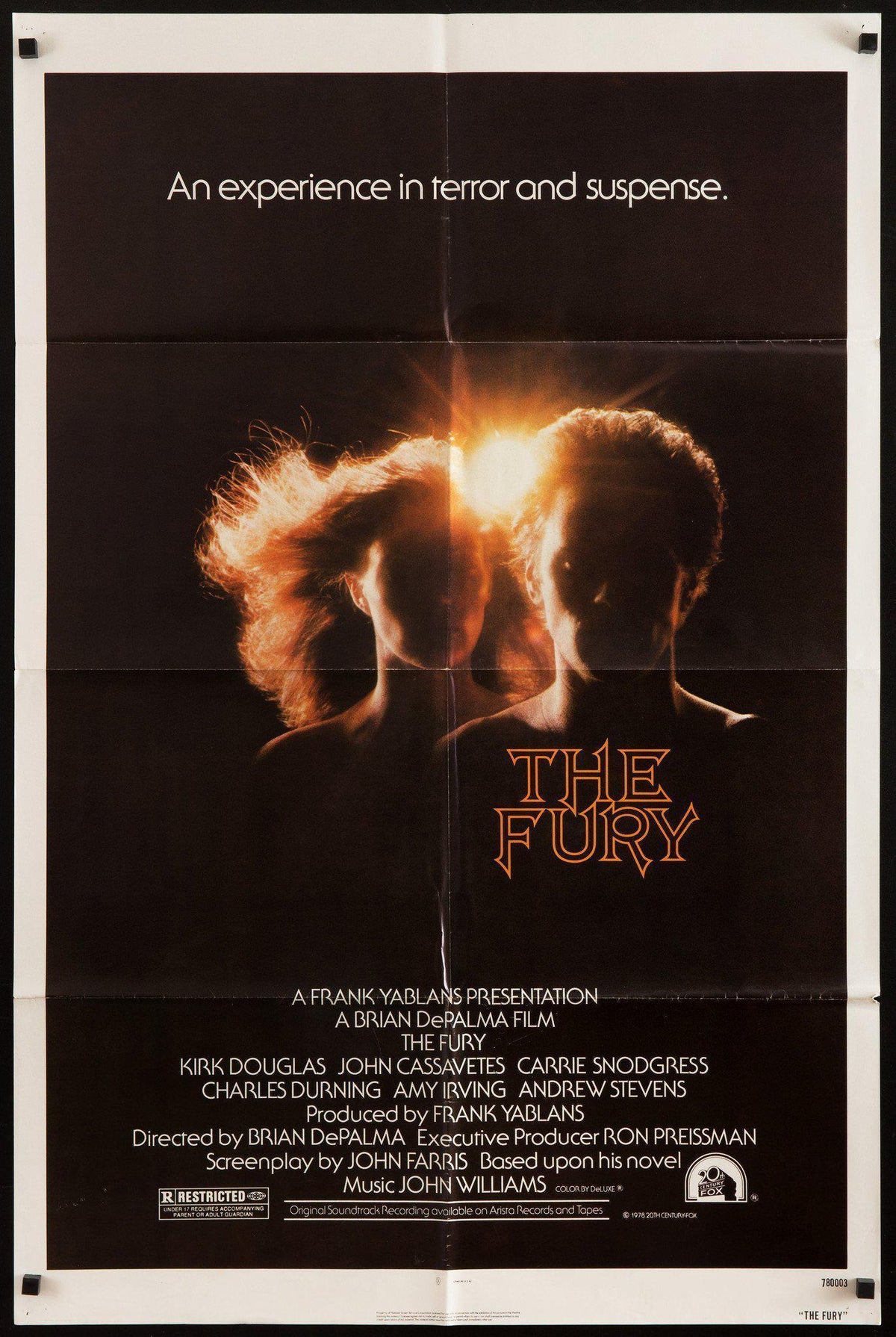 The Fury 1 Sheet (27x41) Original Vintage Movie Poster
