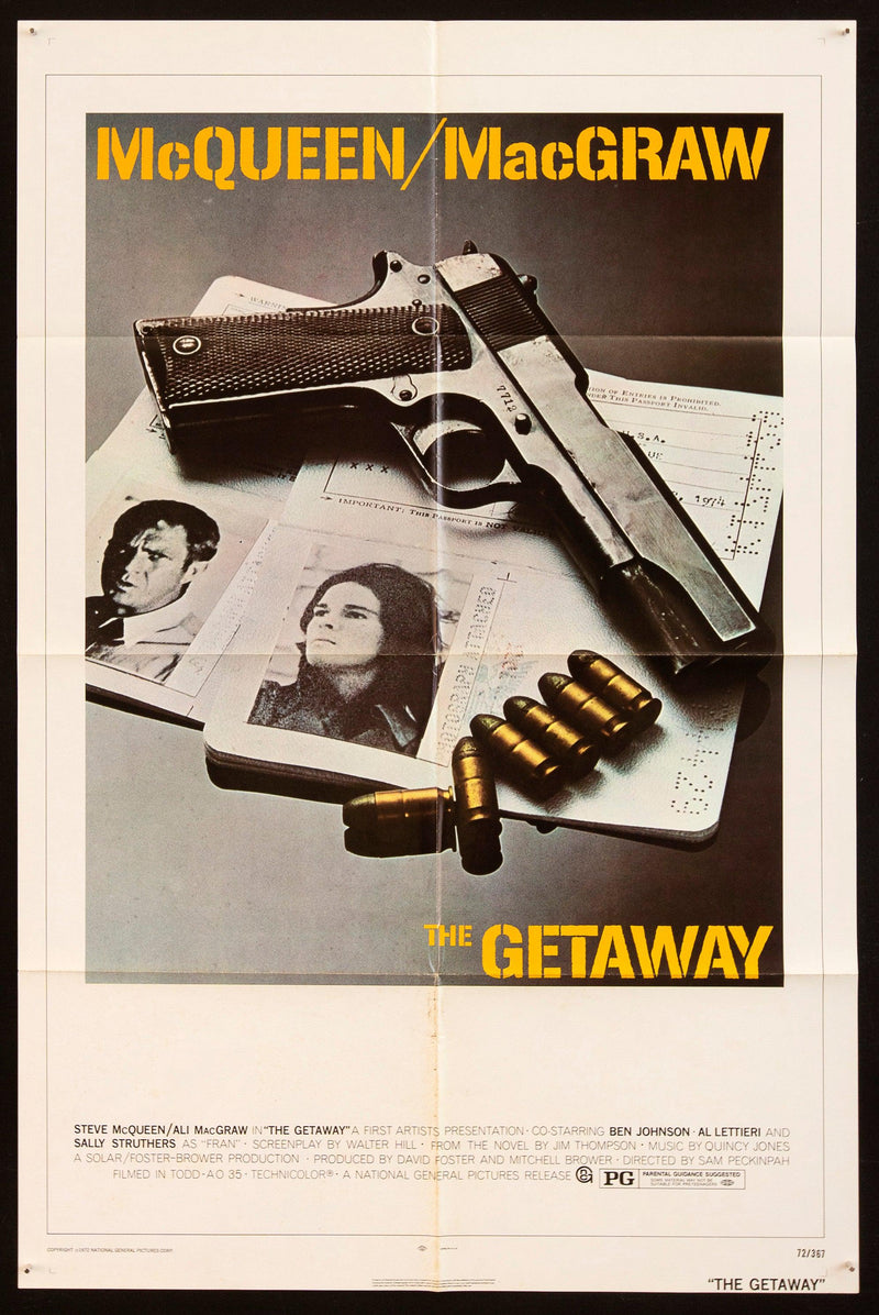 The Getaway 1 Sheet (27x41) Original Vintage Movie Poster