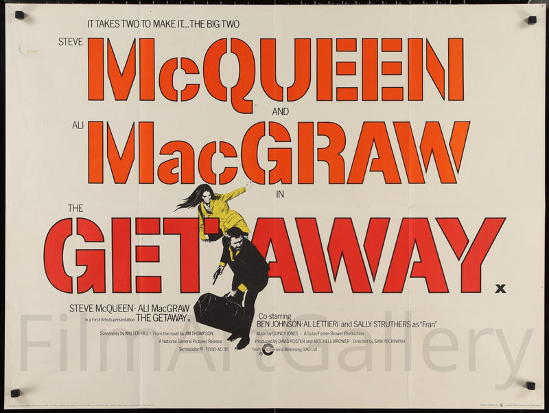 The Getaway British Quad (30x40) Original Vintage Movie Poster