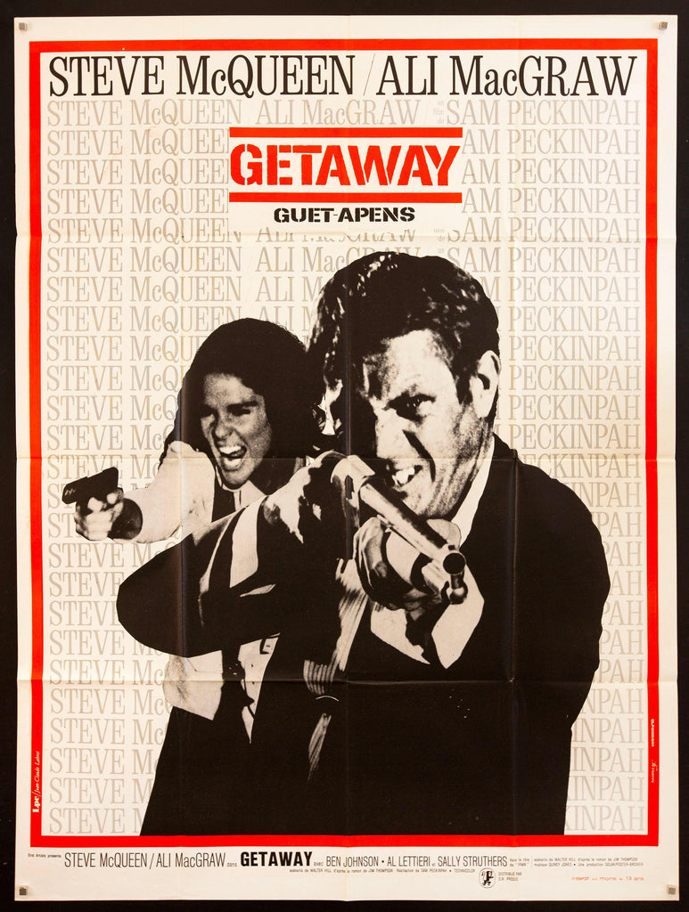 The Getaway French 1 panel (47x63) Original Vintage Movie Poster