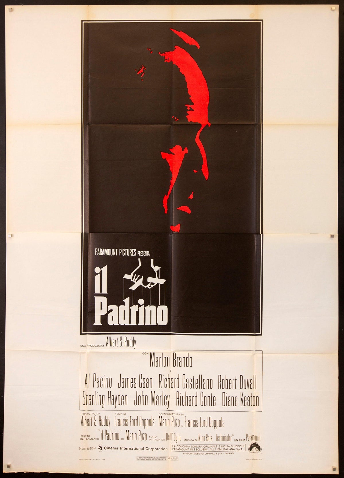 The Godfather Italian 4 Foglio (55x78) Original Vintage Movie Poster