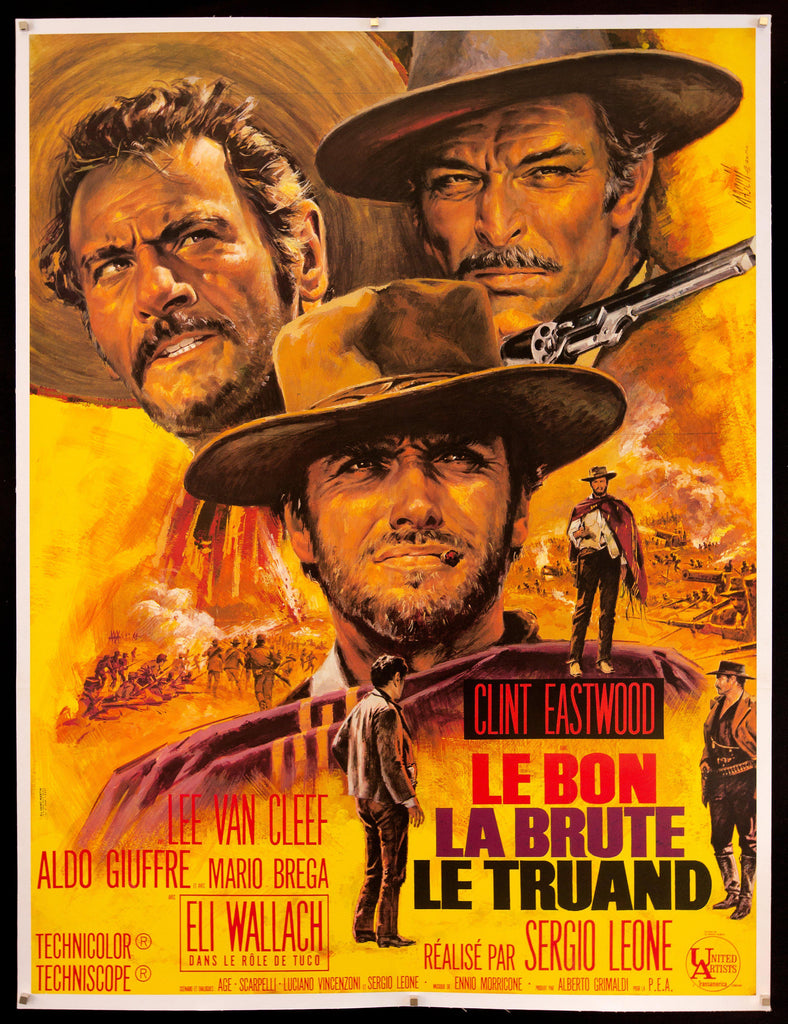 The Good Bad and the Ugly French 1 panel (47x63) Original Vintage Movie Poster